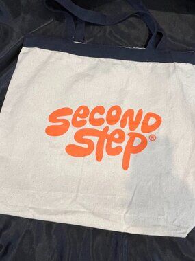 Second Step canvas reusable tote bag
